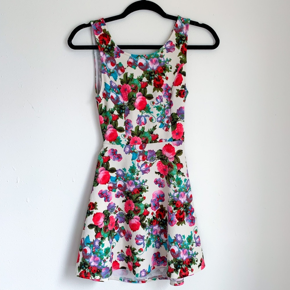22nd Floral Print Mini Dress
